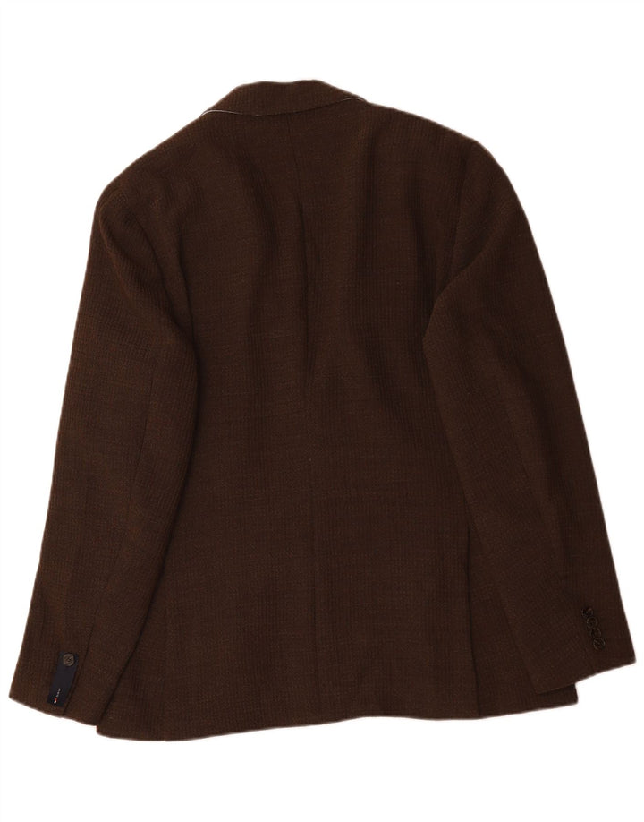 Tommy Hilfiger Mens 2 Button Blazer Jacket IT 50 Large Brown Polyester