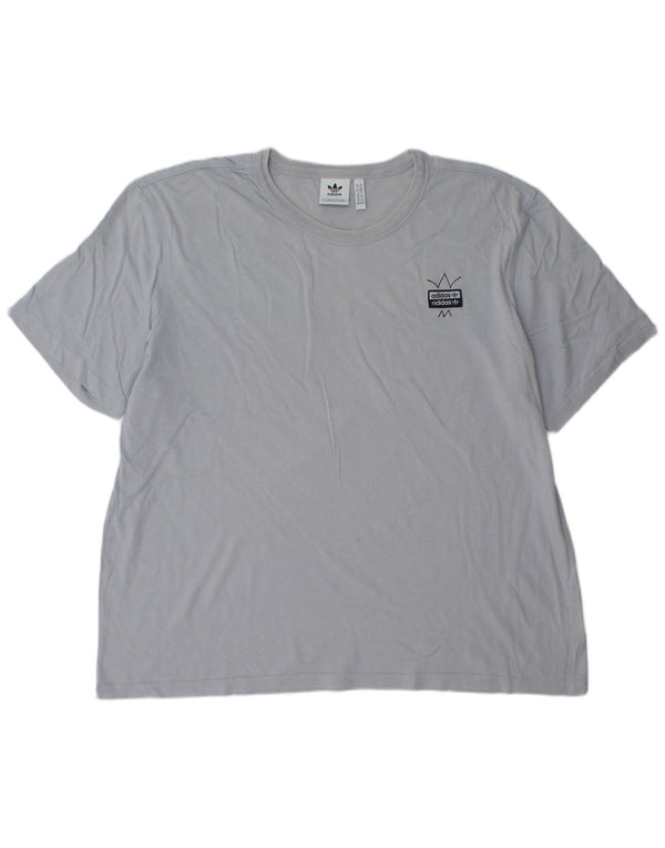 Adidas Mens Graphic T-Shirt Top 2XL Blue Cotton