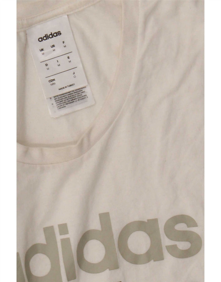 Adidas Mens Graphic T-Shirt Top Medium White Cotton