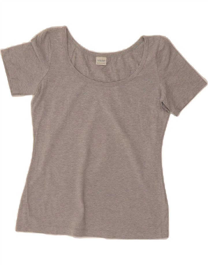 BENETTON Womens T-Shirt Top UK 12 Medium Grey Vintage Benetton and Second-Hand Benetton from Messina Hembry 