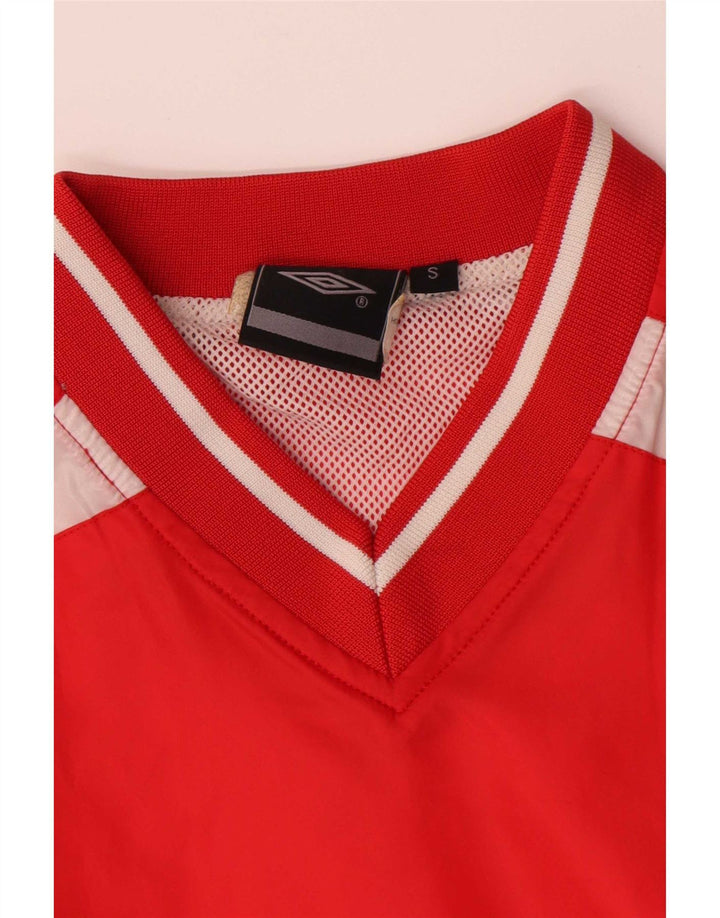 Мужской топ Umbro с длинным рукавом, маленький красный, из полиэстера с цветными блоками