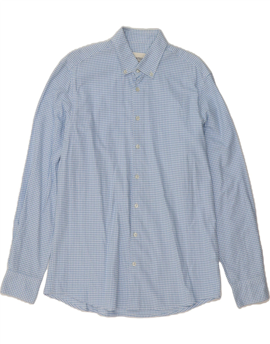MONTEGO Mens Modern Fit Shirt Medium Blue Gingham Cotton Vintage Montego and Second-Hand Montego from Messina Hembry 
