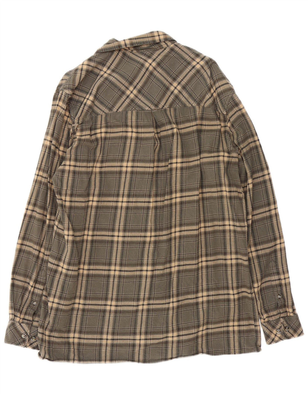 Jack Wolfskin Mens Flannel Shirt XL Grey Check Cotton
