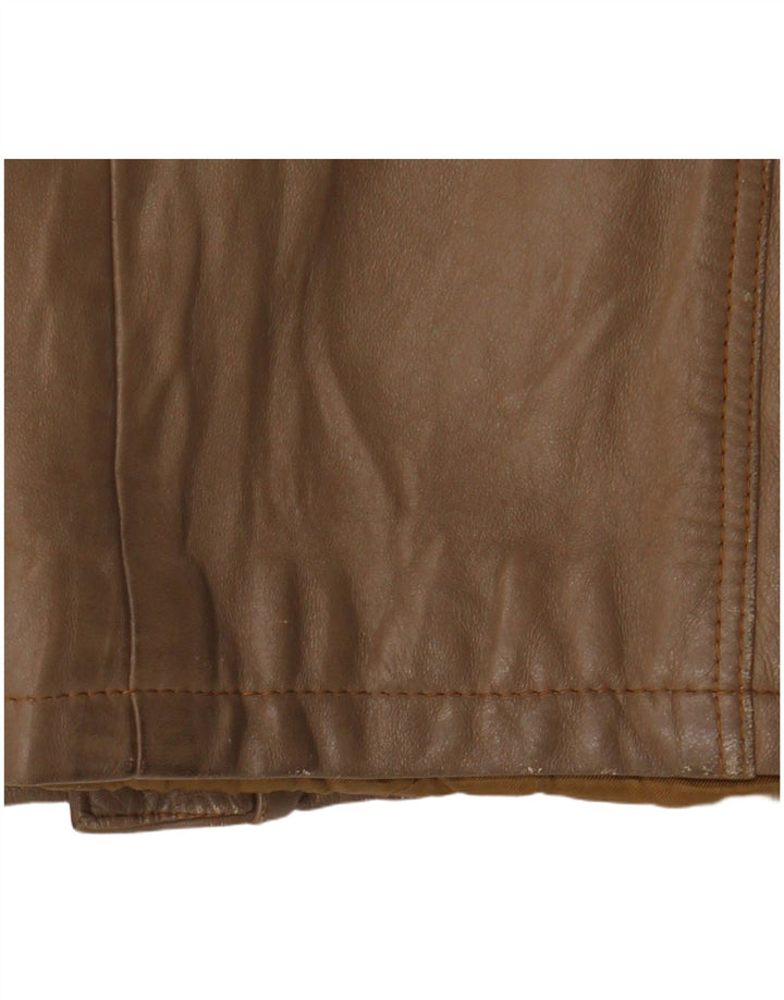 Giacca in pelle vintage da donna UK 14 Marrone medio