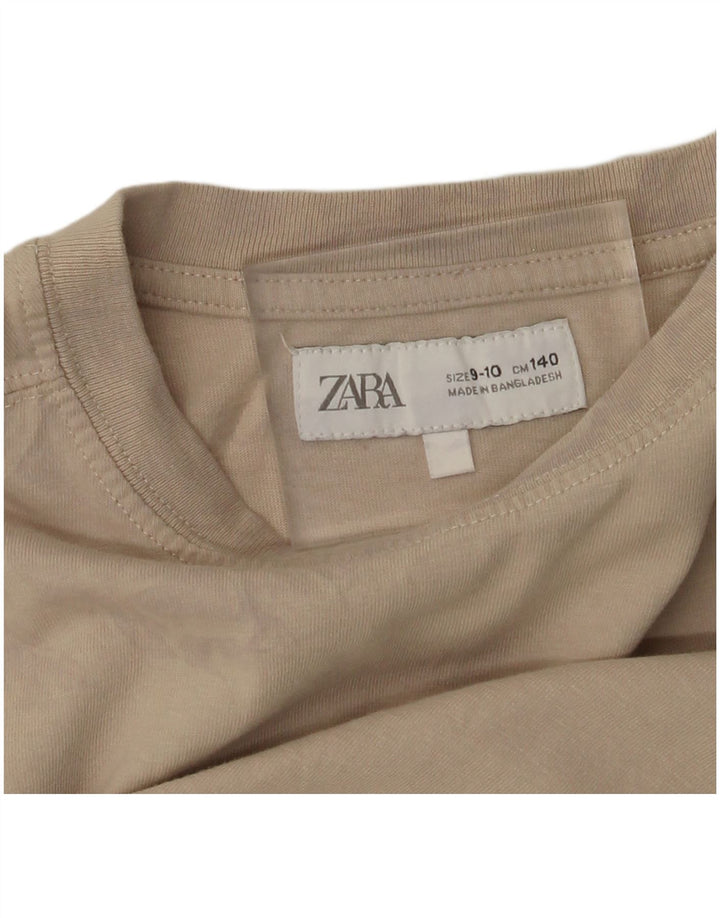 ZARA Girls Top Long Sleeve 9-10 Years Beige
