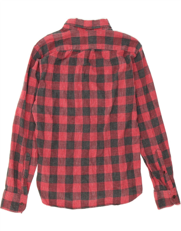 J. CREW Mens Slim Flannel Shirt Small Red Check Cotton Vintage J. Crew and Second-Hand J. Crew from Messina Hembry 