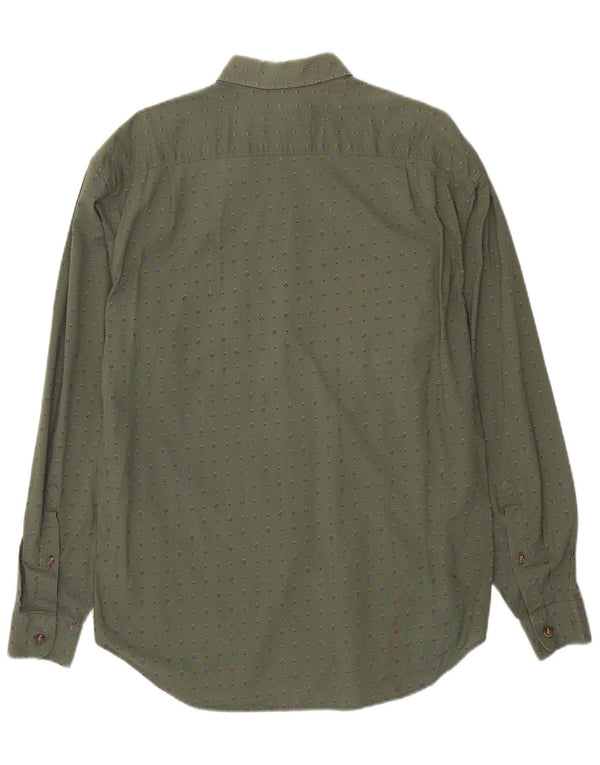 Manuel Ritz Pipo Mens Shirt Size 39 15 1/2 Medium Green Floral Cotton