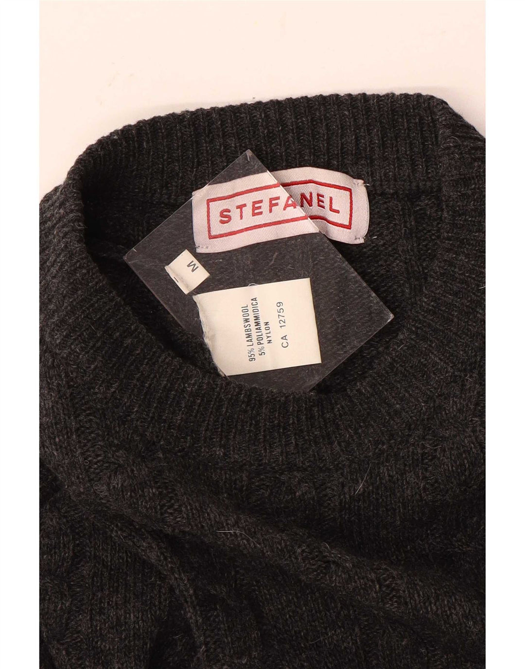 Stefanel Mens Crew Neck Jumper Sweater Medium Grey Wool