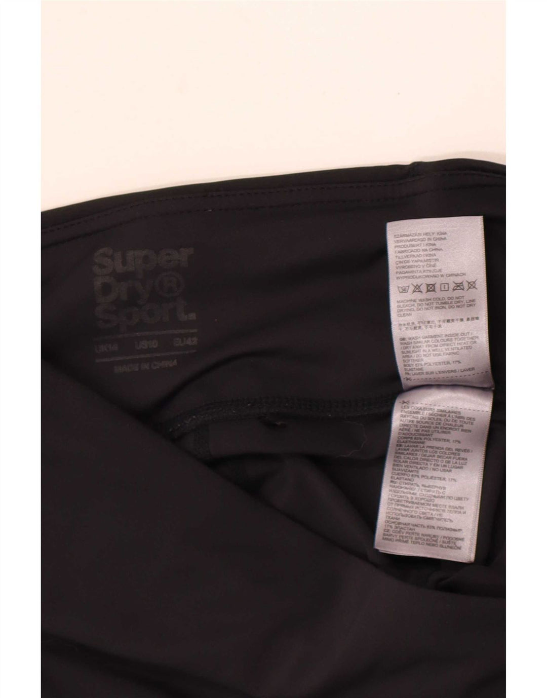 Leggings grafici da donna Superdry UK 14 grande poliestere nero