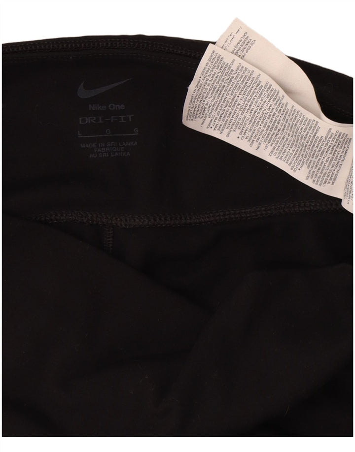 Nike Womens Dri Fit Leggings UK 16 Large  Black Polyester