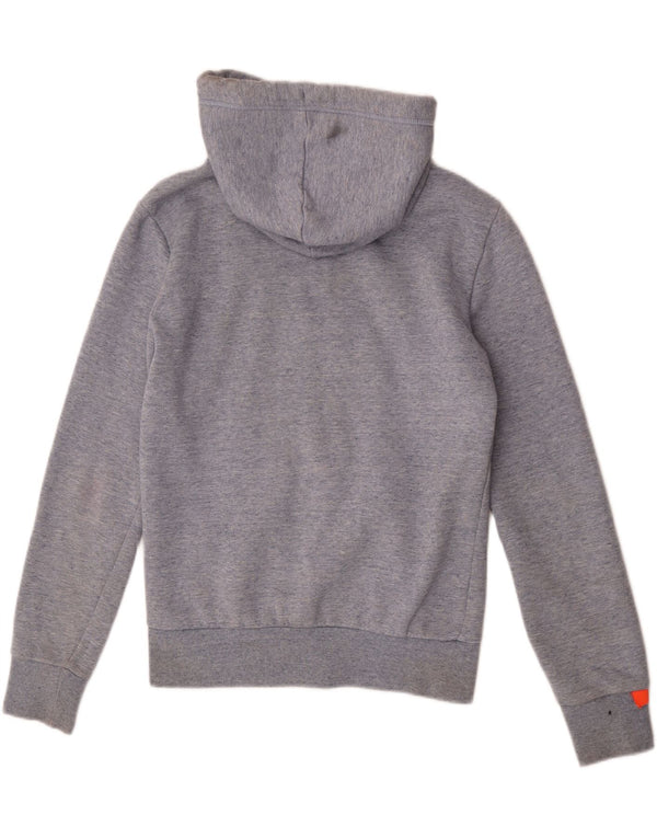 Superdry Herren-Kapuzenpullover mit Reißverschluss, Größe S, graue Baumwolle