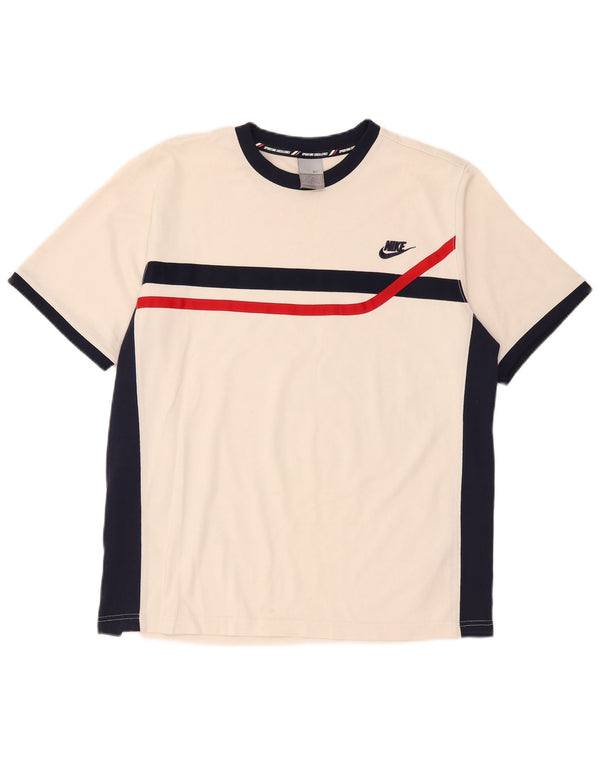 Nike Mens T-Shirt Top UK 42/44 Large White Colourblock Cotton