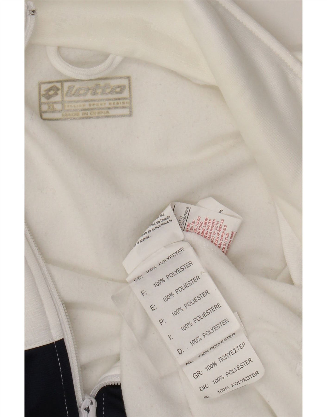 Lotto Mens Graphic Tracksuit Top Jacket XL White Colourblock Polyester
