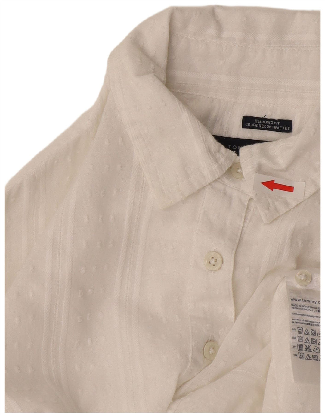 Tommy Hilfiger Womens Relaxed Fit Pullover Shirt UK 10 Small White Striped