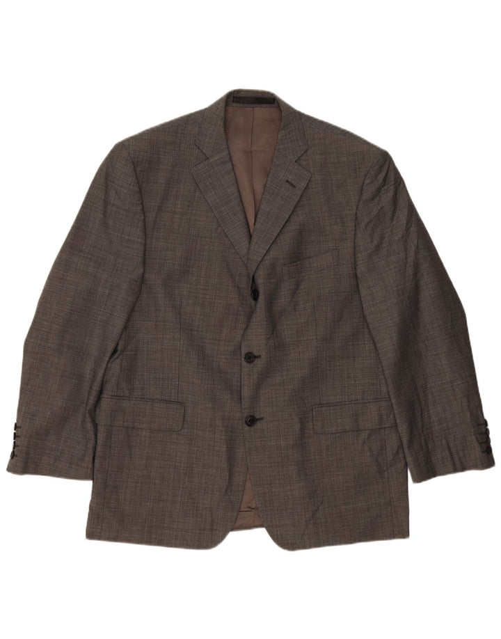 Marks & Spencer Mens 3 Button Blazer Jacket UK 42 XL Grey New Wool