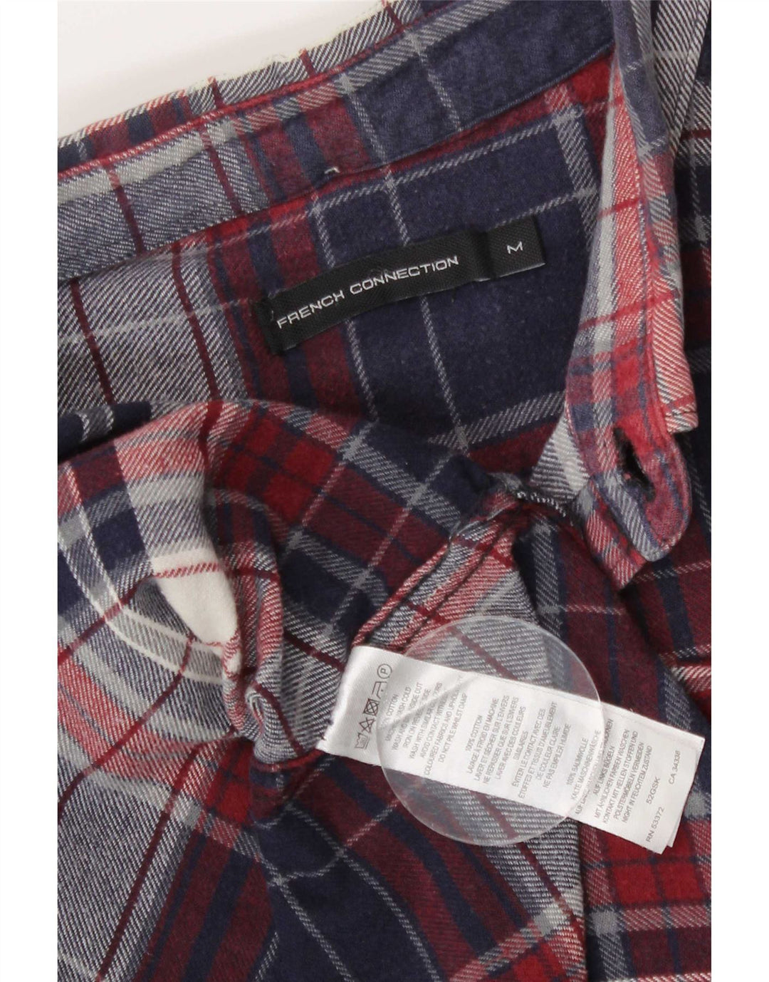 Camisa de franela para hombre de French Connection de algodón a cuadros en azul marino mediano