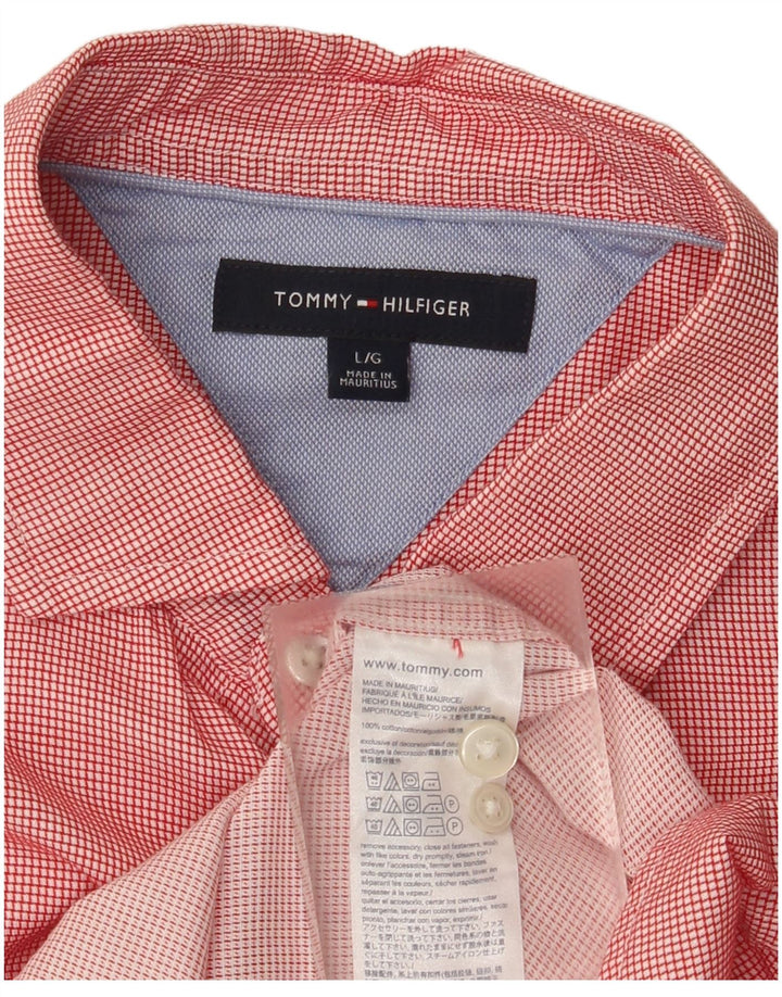 Tommy Hilfiger Herre Mauritius skjorte Stor rød ternet bomuld