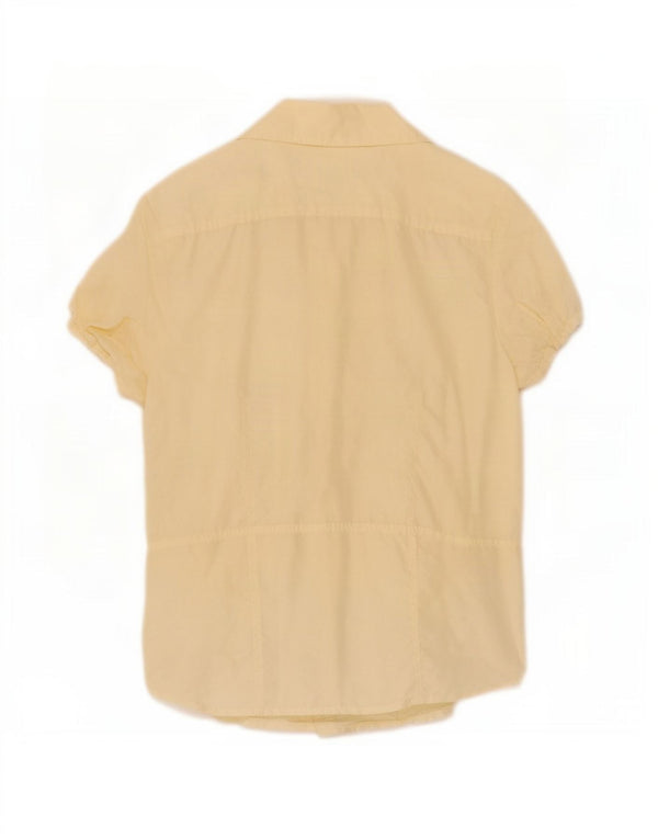 Tommy Hilfiger Chemise à manches courtes à volants sur le devant pour femme US 8 Jaune moyen
