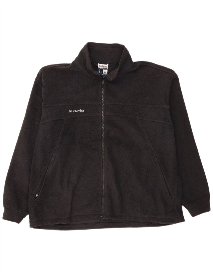 COLUMBIA Mens Interchange Fleece Jacket UK 44 2XL Black Polyester