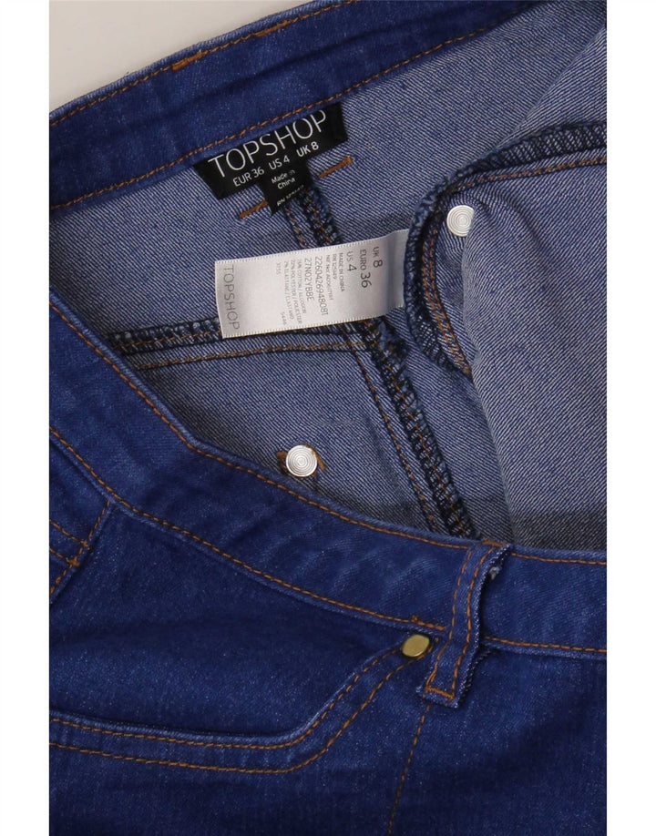 Topshop Womens Mini Denim Skirt UK 8 Small W26 Blue Polyester