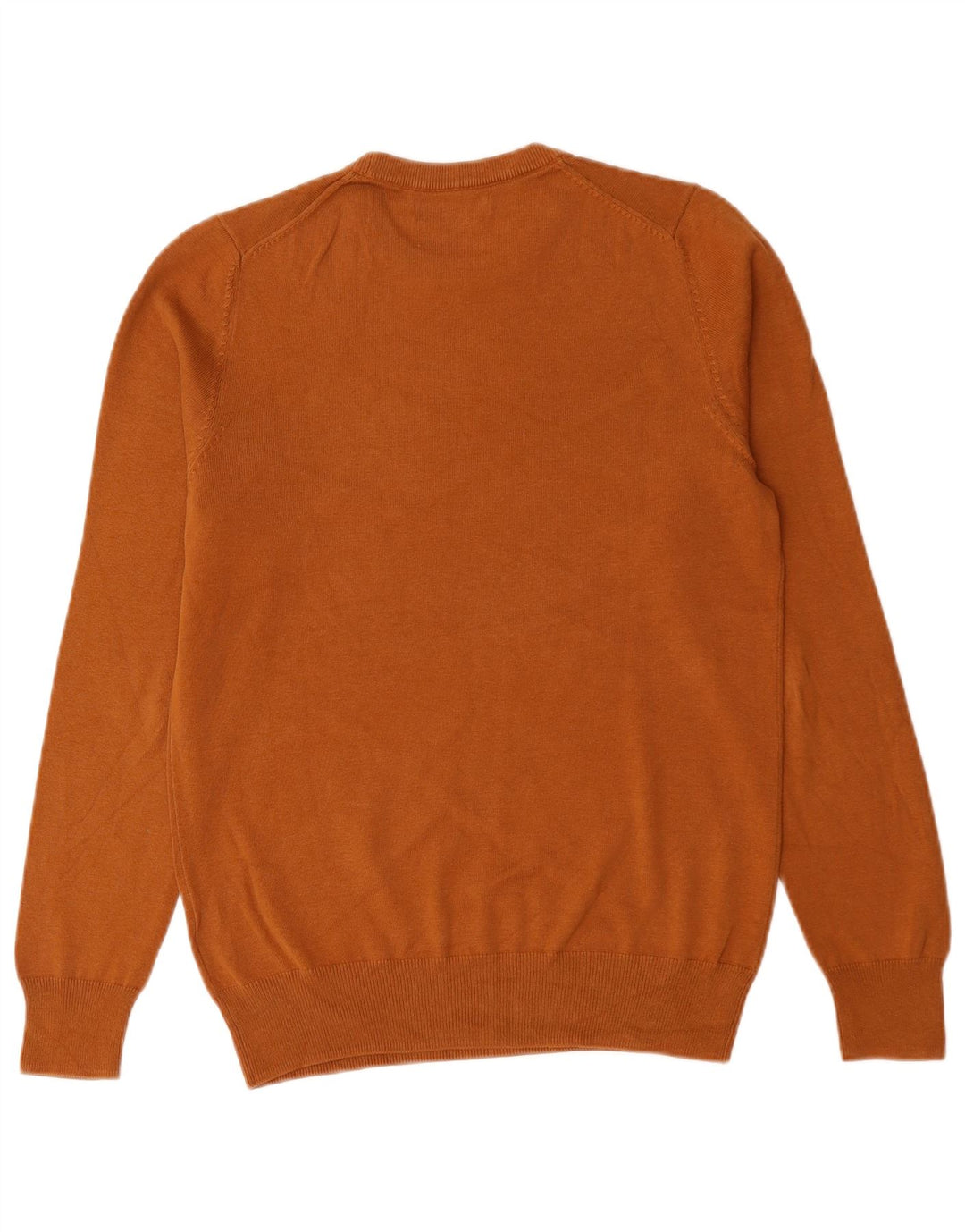 Marks & Spencer Mens Crew Neck Jumper Sweater Small Brown Cotton