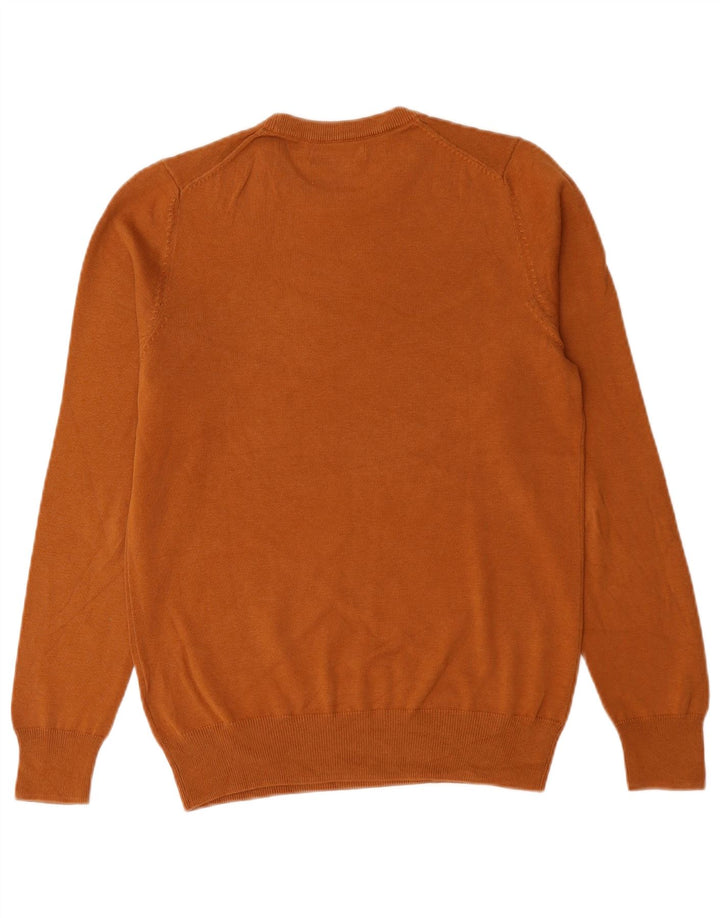 Marks & Spencer Mens Crew Neck Jumper Sweater Small Brown Cotton