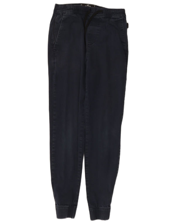 Pantaloni chino Hollister da donna Joggers XS W25 L27 Blu Navy Cotone