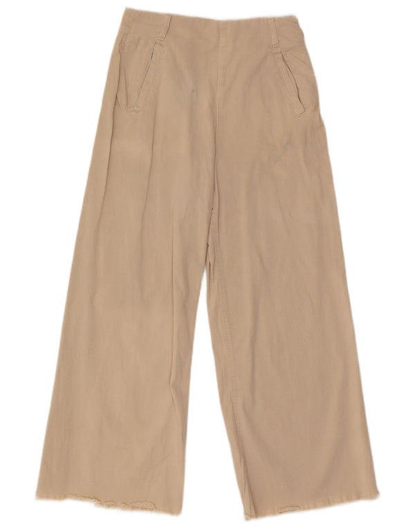 Zara Pantalon Chino Large Femme EU 36 XS W26 L26 Beige