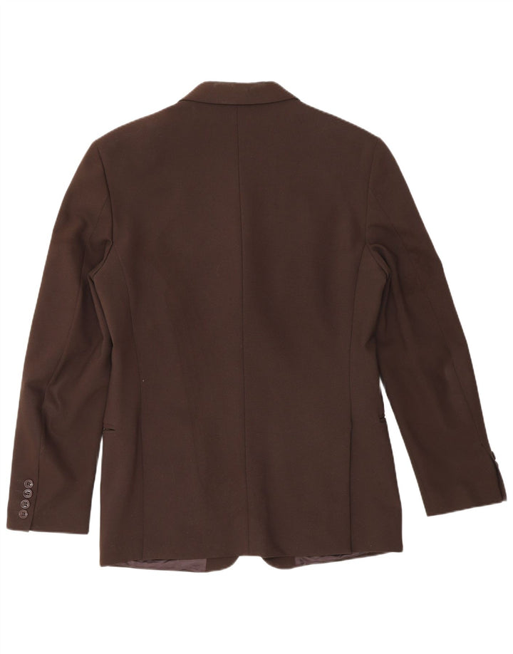 Sisley Mens 4 Button Blazer Jacket IT 46 Small Brown Polyester