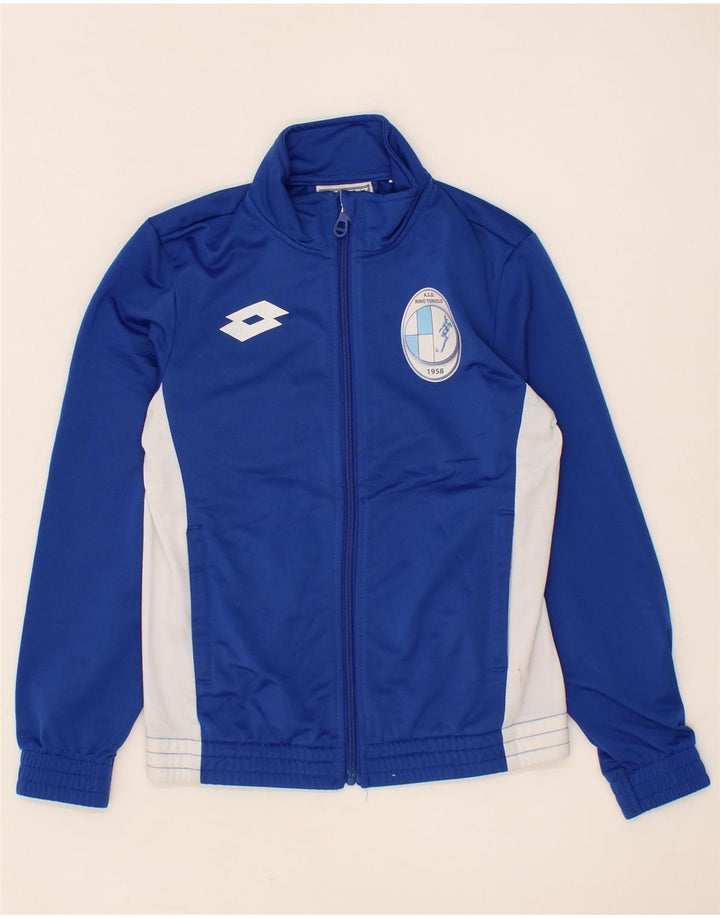 LOTTO Boys Tracksuit Top Jacket 9-10 Years Small Blue Colourblock Vintage Lotto and Second-Hand Lotto from Messina Hembry 