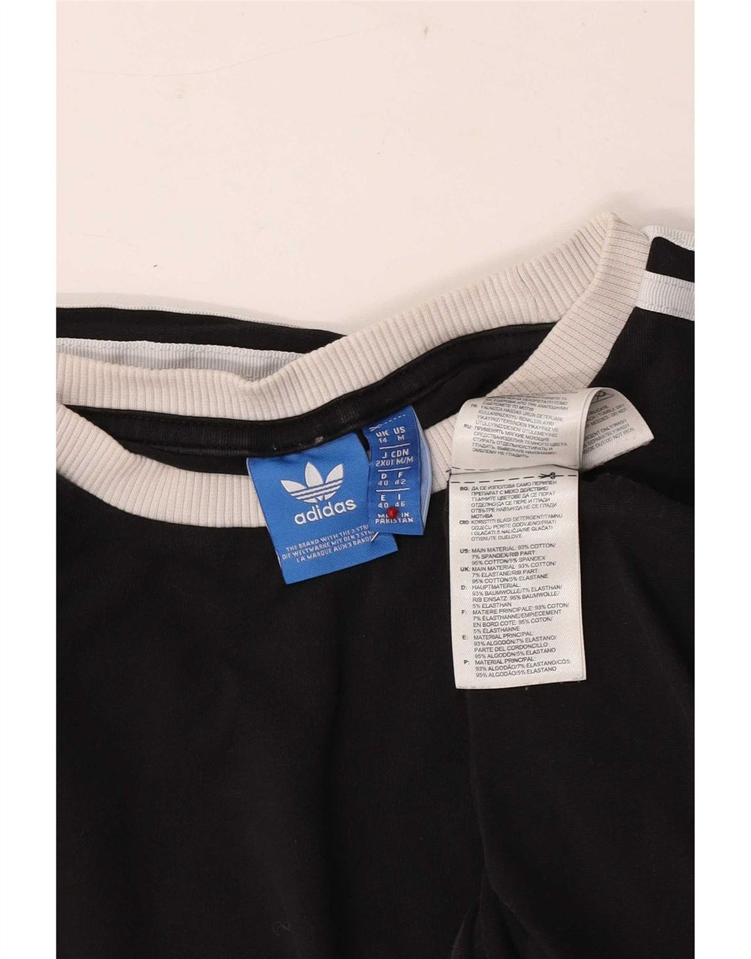 Adidas Womens Top Long Sleeve UK 14 Medium Black Cotton