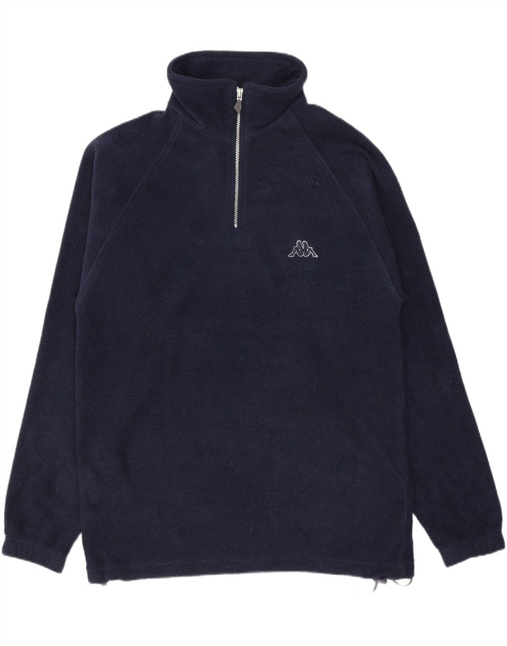 Kappa Mens Zip Neck Fleece Jumper Small Navy Blue