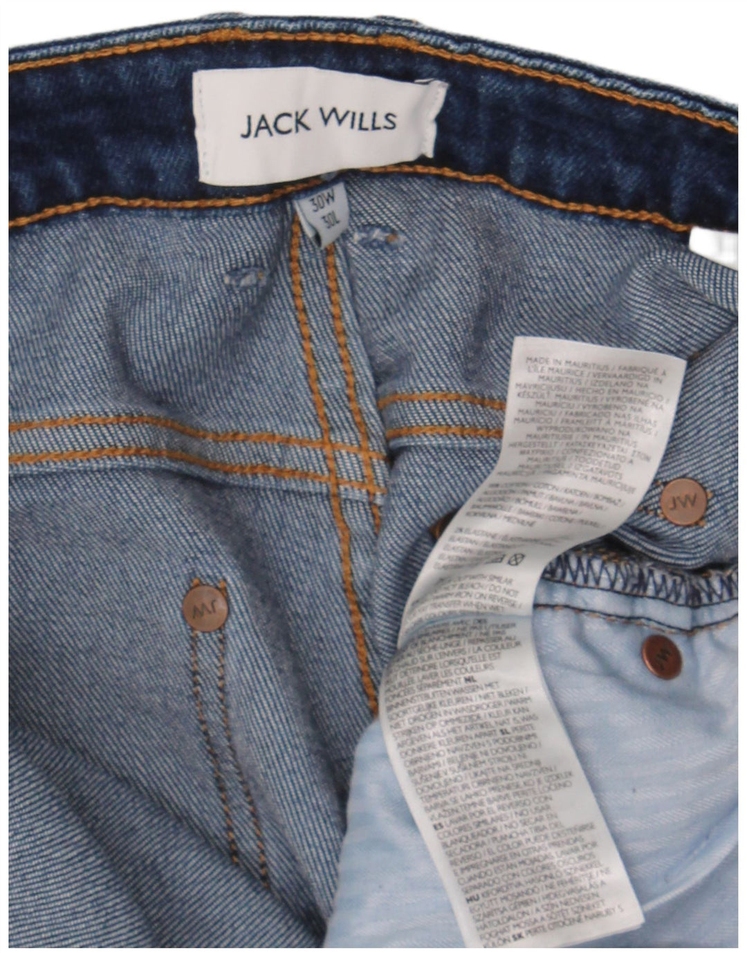 JACK WILLS Mens Jeans Slim W30 L27 Azul Algodão