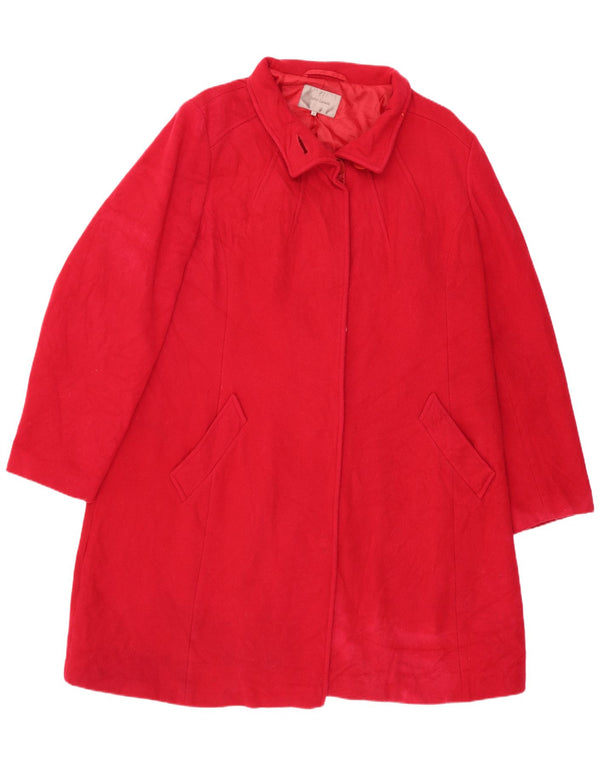 John Lewis Womens Overcoat UK 18 XL Red Wool