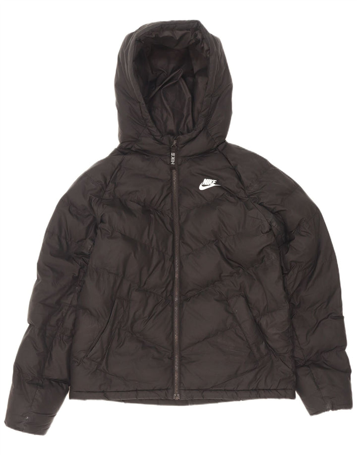 Nike Boys Hooded Padded Jacket 13-14 Years XL Black Polyester