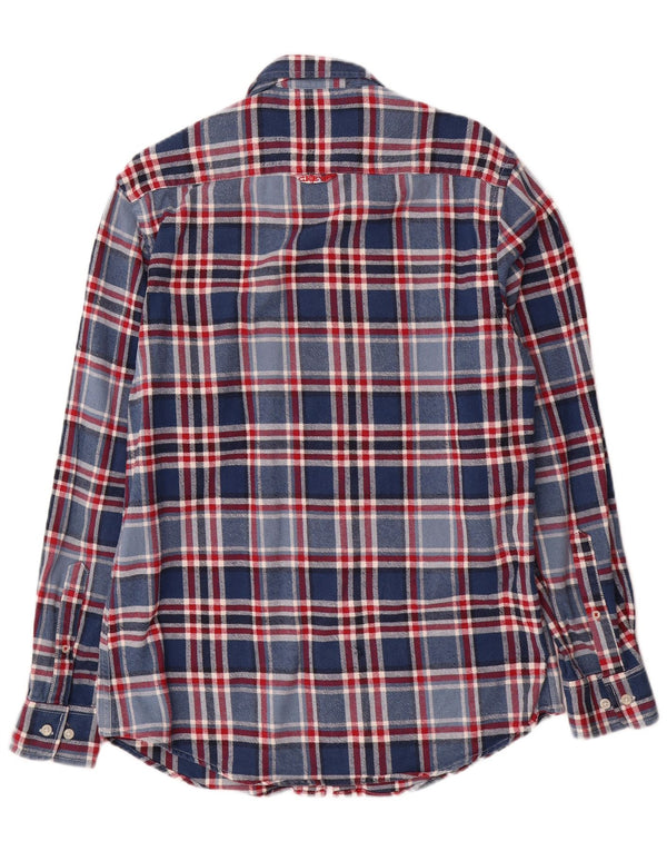 Crew Clothing Mens Tailored Fit Flannel Shirt Medium Blue Check Cotton