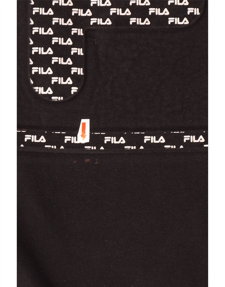 FILA Mens Graphic Sweatshirt Jumper Large Black Cotton