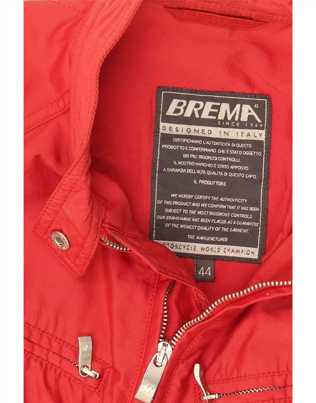 Brema Womens Biker Jacket IT 44 Medium Red Polyamide
