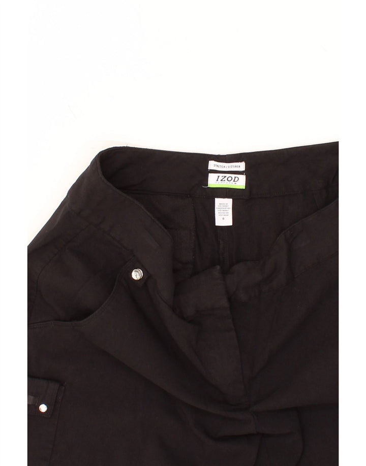 IZOD Womens Stretch Cargo Shorts US 8 Medium W28  Black Rayon Vintage Izod and Second-Hand Izod from Messina Hembry 