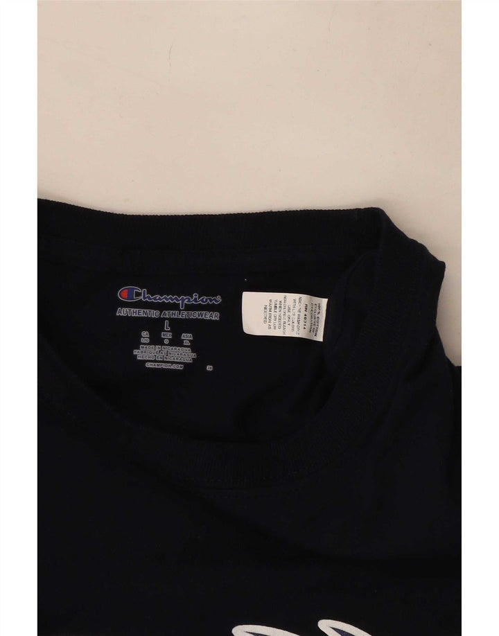 Champion Herren-T-Shirt mit Grafik, Größe L, Marineblau