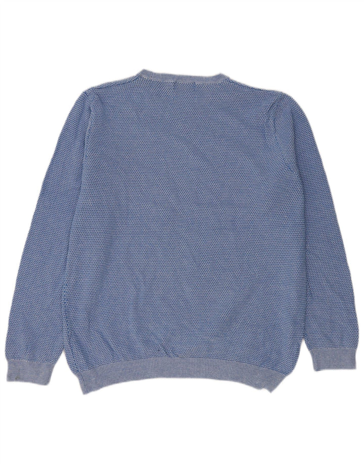 MARKS & SPENCER Mens Crew Neck Jumper Sweater Large Blue Cotton