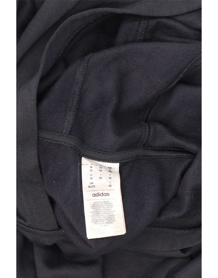Adidas Mens Hoodie Jumper 2XL Navy Blue Polyester
