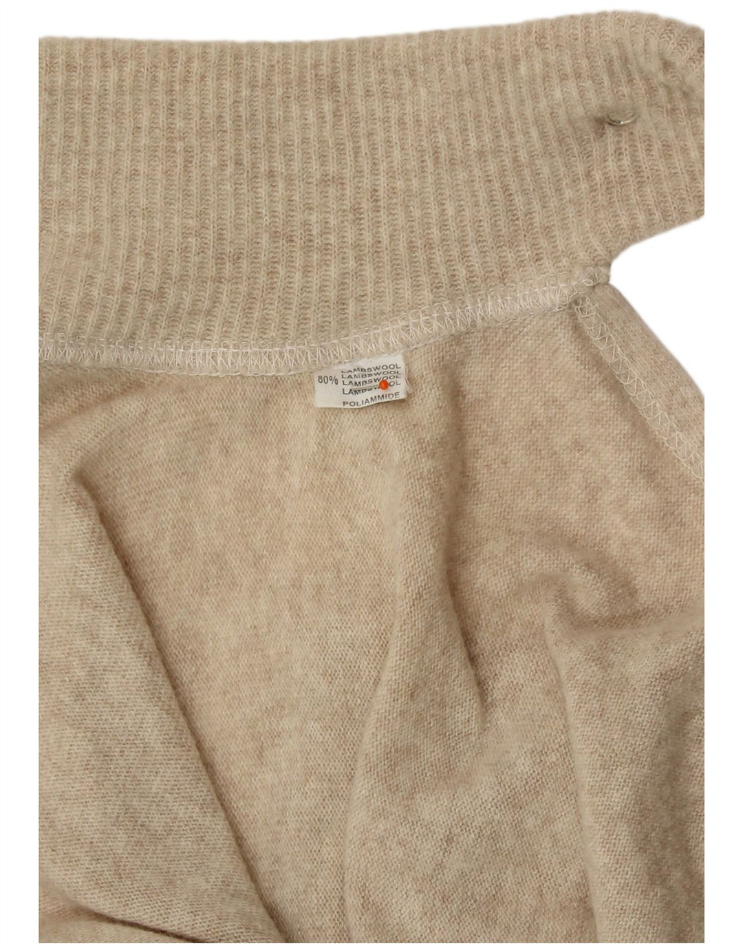 VINTAGE Womens Poncho Jumper One Size Beige Lambswool