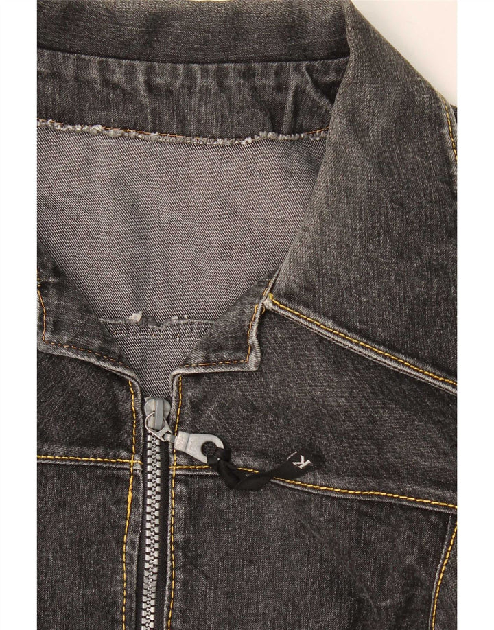 Chaqueta vaquera vintage para mujer UK 44 Gris medio