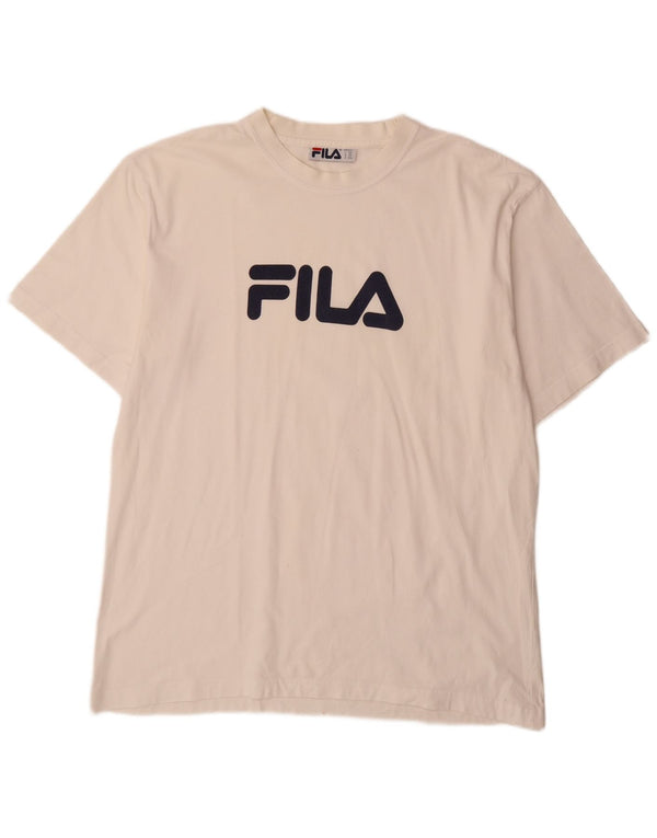 Fila T-Shirt graphique régulier pour hommes, haut IT 58 2XL, coton blanc