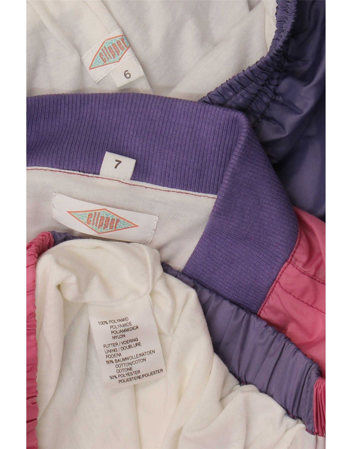Clipper Mens Graphic Full Tracksuit Medium  Purple Colourblock Polyamide