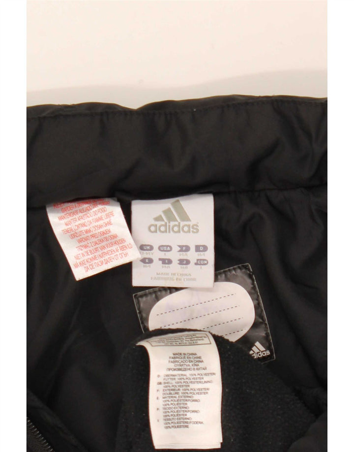 Adidas Boys Hooded Windbreaker Jacket 13-14 Years Black Polyester