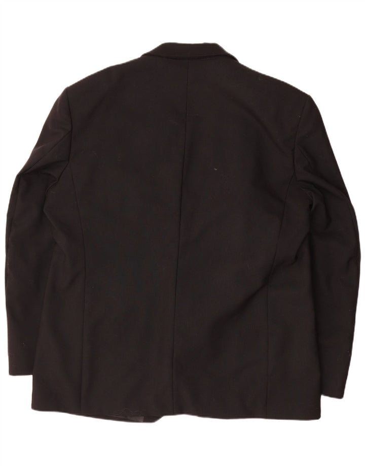 Wilvorst Mens 1 Button Blazer Jacket UK 42 XL Black Wool