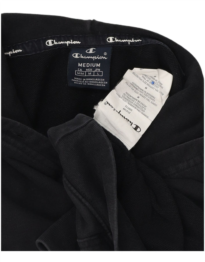 Champion Mens Hoodie Jumper Medium Navy Blue Cotton