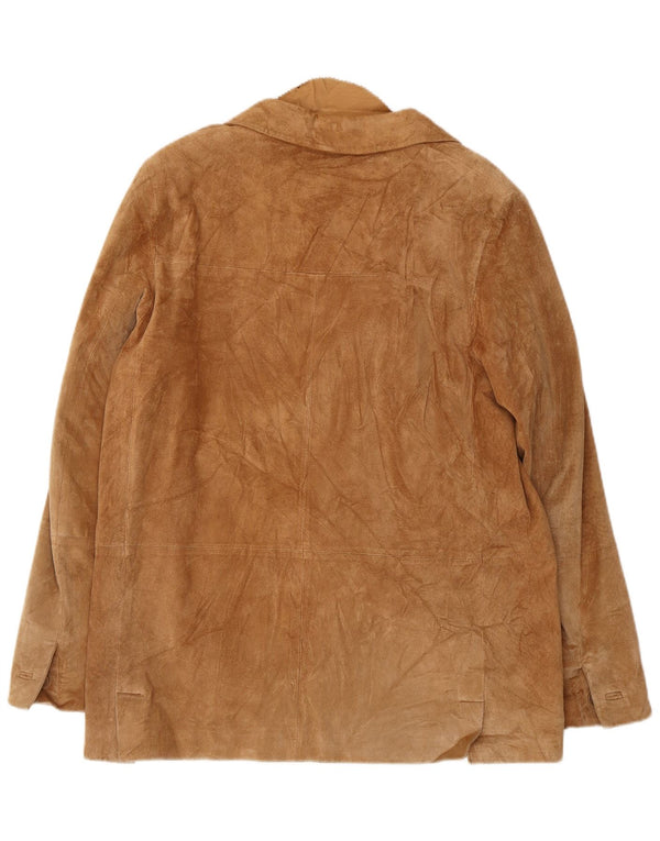 Conbipel Womens Free Heron 4 Button Suede Blazer Jacket IT 46 Large Beige